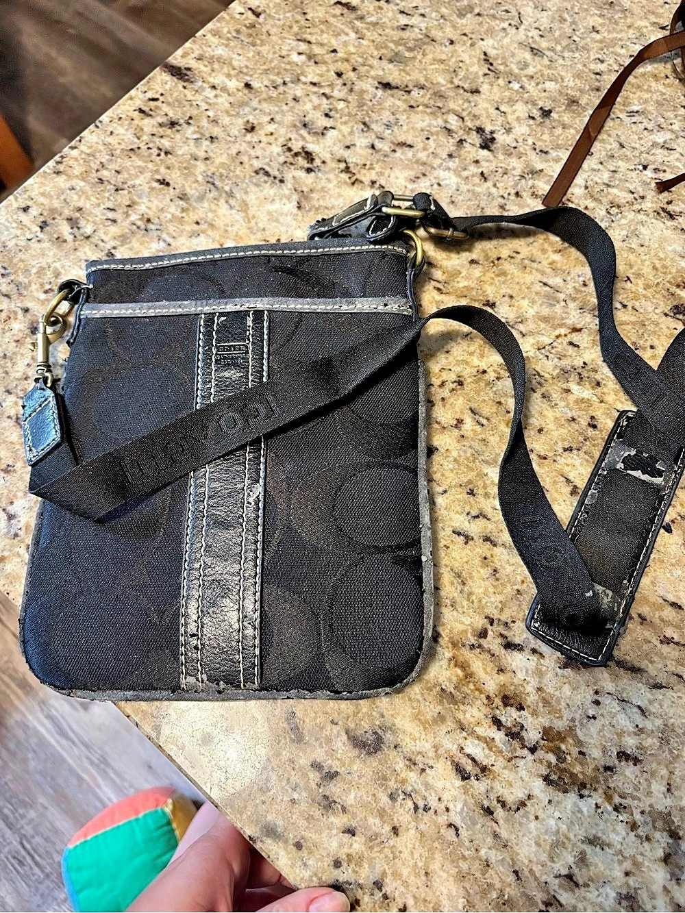 COACH Signature Swingpack Crossbody Black Bag